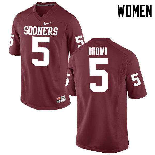 Women Oklahoma Sooners #5 Marquise Brown College Football Jerseys Game-Crimson - Click Image to Close